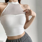 Mana Muse Mesh Slim Halter Neck Tops 1550