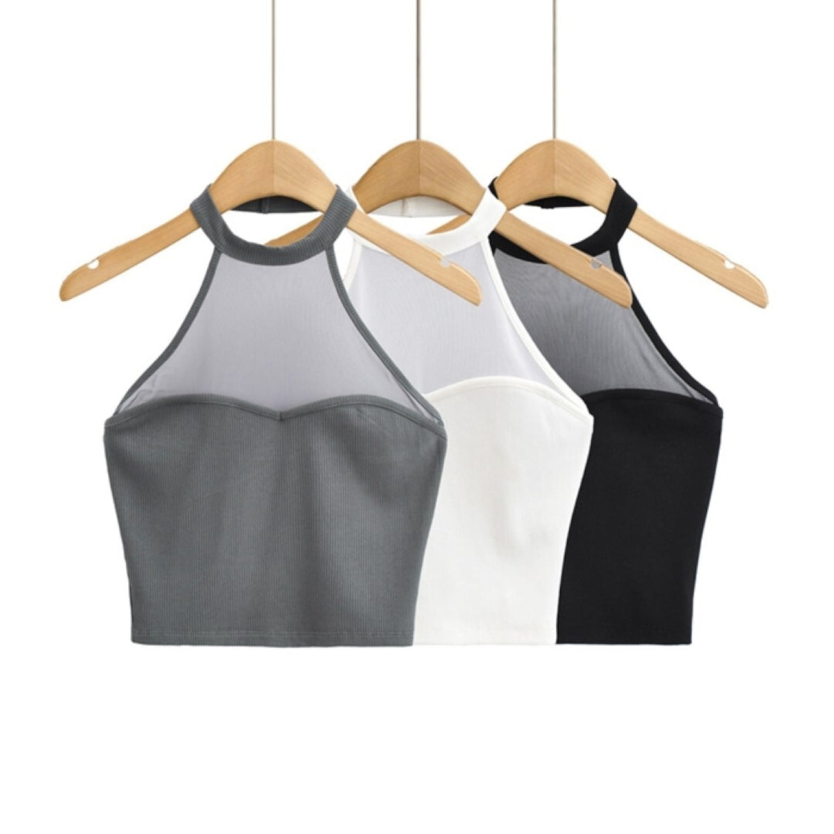 Mana Muse Mesh Slim Halter Neck Tops 1550