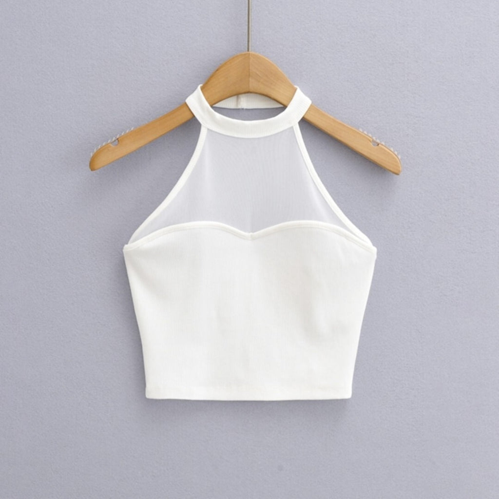 Mana Muse Mesh Slim Halter Neck Tops 1550