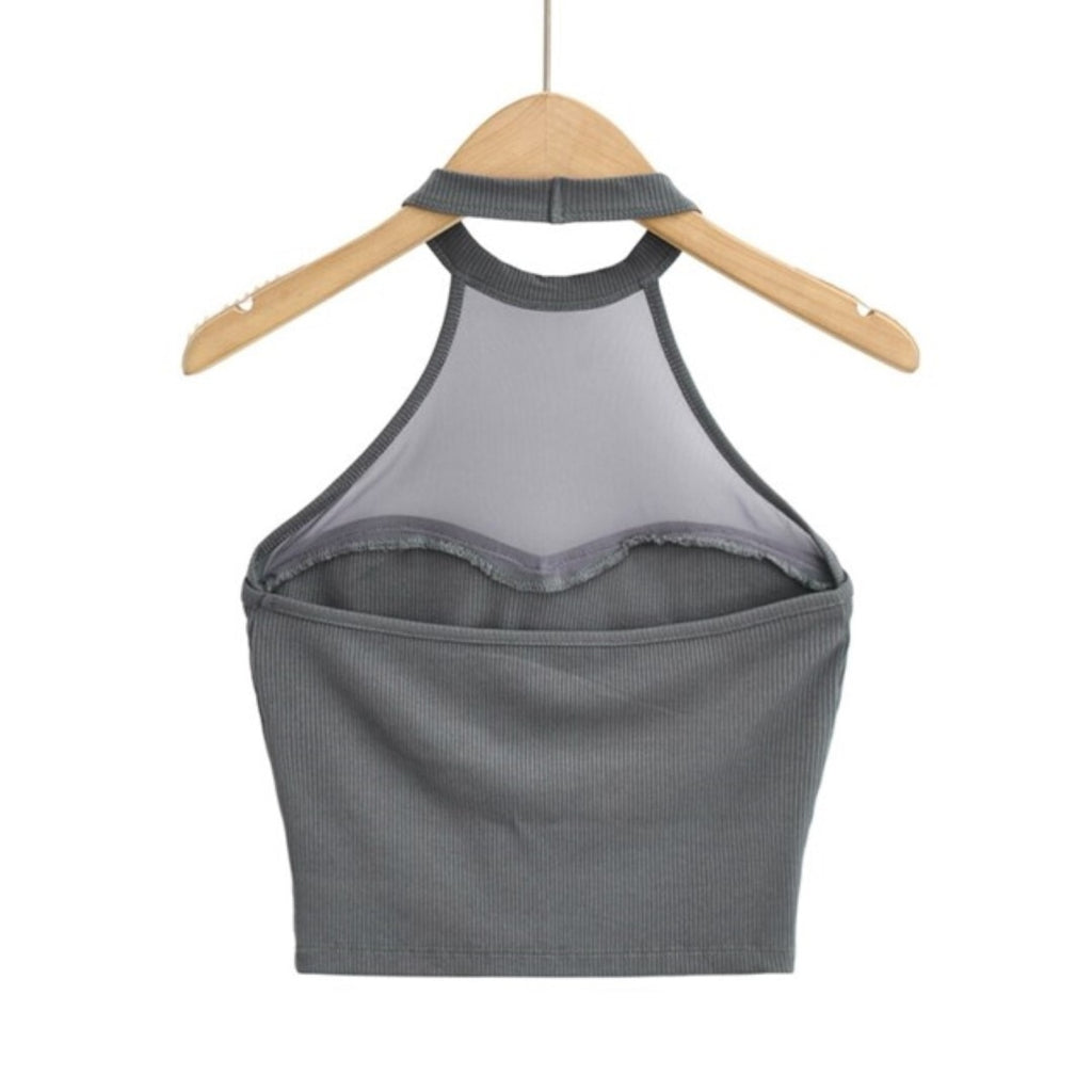 Mana Muse Mesh Slim Halter Neck Tops 1550