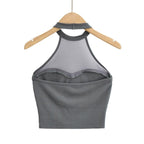 Mana Muse Mesh Slim Halter Neck Tops 1550