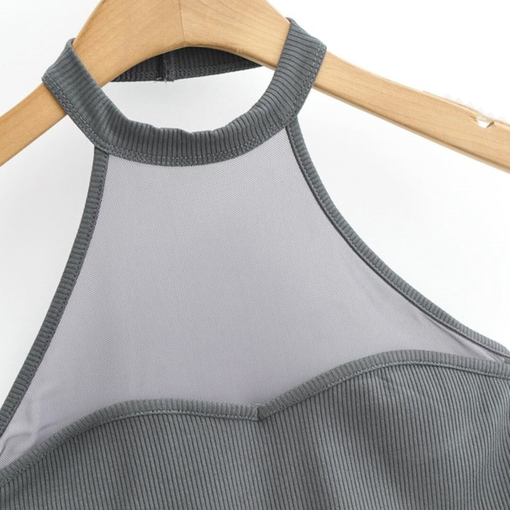 Mana Muse Mesh Slim Halter Neck Tops 1550