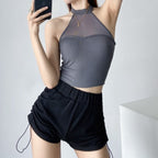 Mana Muse Mesh Slim Halter Neck Tops 1550
