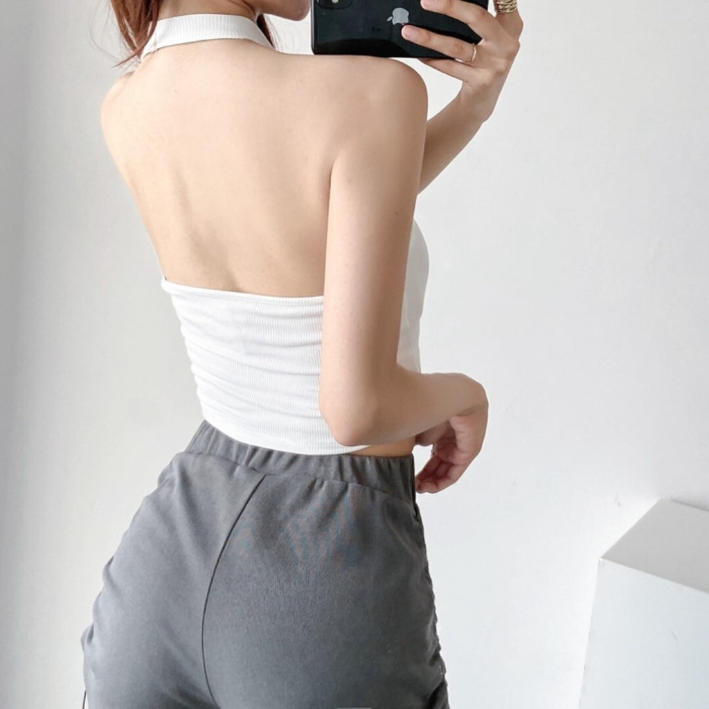 Mana Muse Mesh Slim Halter Neck Tops 1550