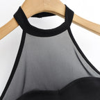 Mana Muse Mesh Slim Halter Neck Tops 1550