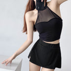 Mana Muse Mesh Slim Halter Neck Tops 1550