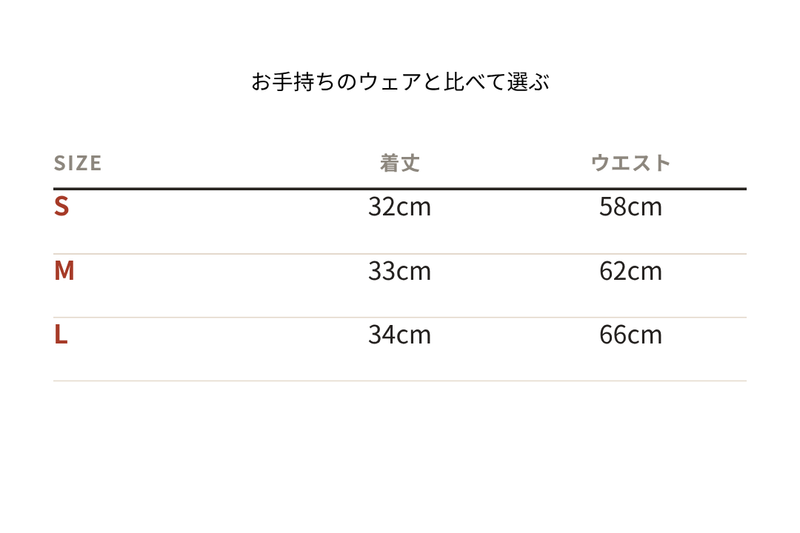 サイズ表