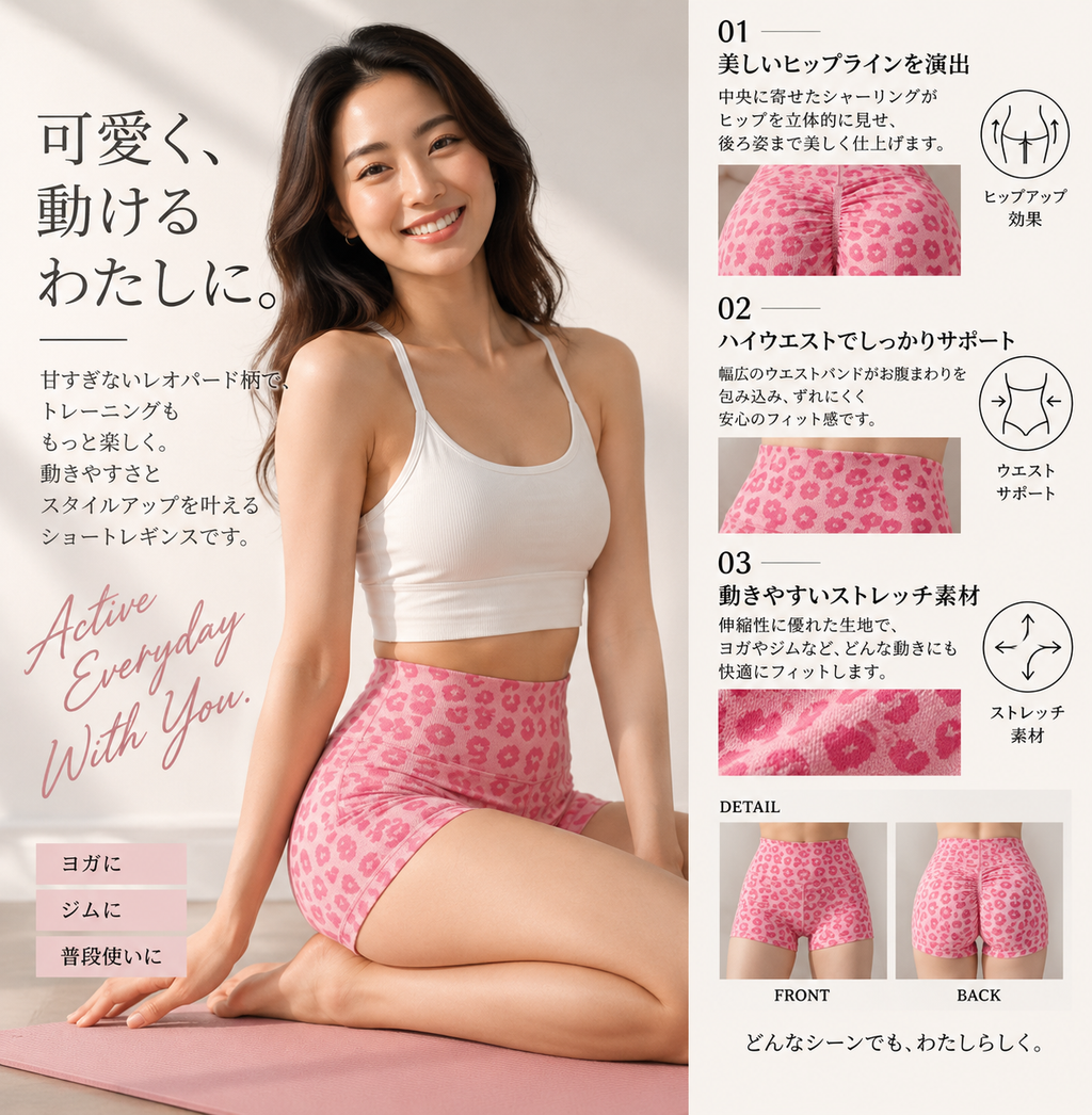 Mana Muse leopard print short leggings 1596