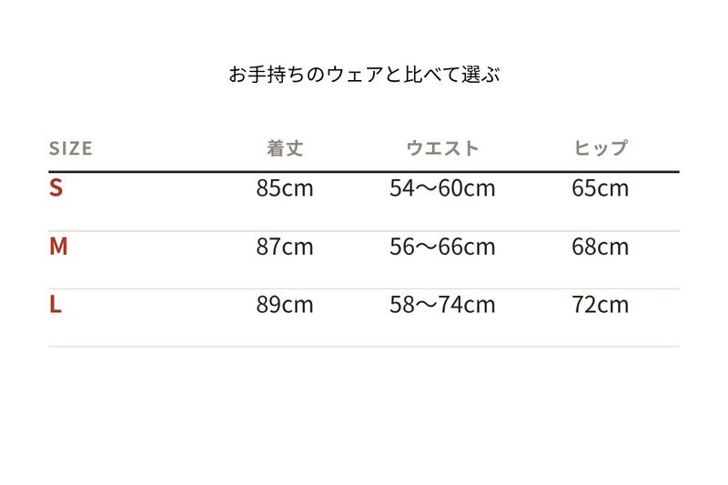 サイズ表