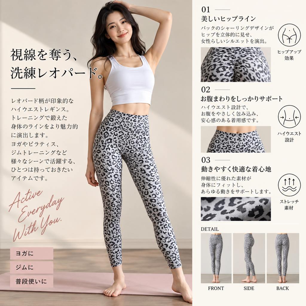 Mana Muse high waist hip leopard print leggings 1662