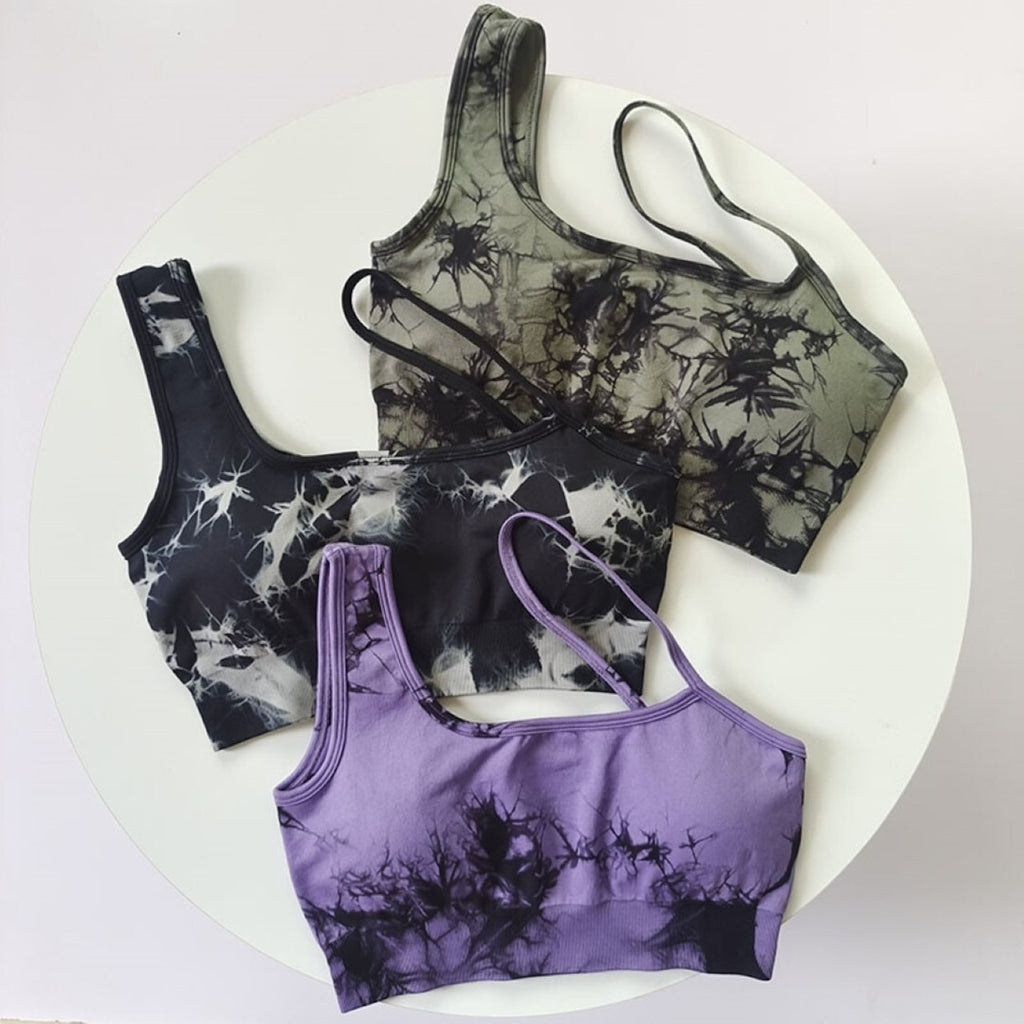 Mana Muse Sports tie-dye one-shoulder bra top 1680
