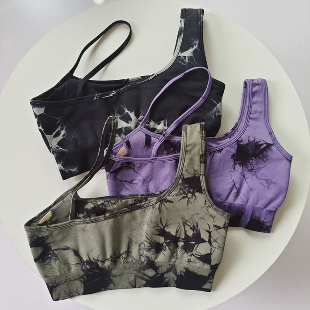 Mana Muse Sports tie-dye one-shoulder bra top 1680