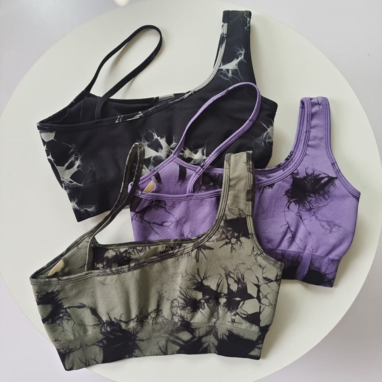 Mana Muse Sports tie-dye one-shoulder bra top 1680