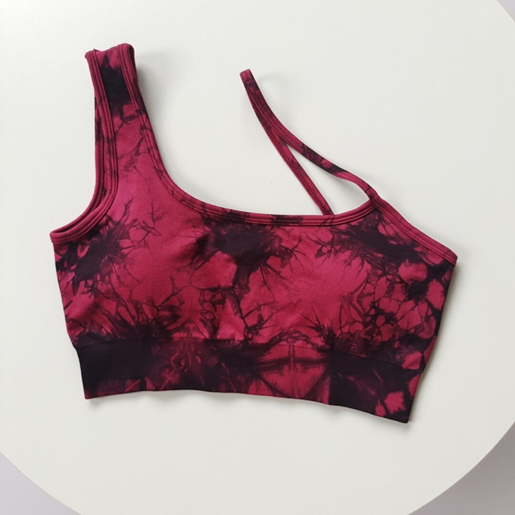 Mana Muse Sports tie-dye one-shoulder bra top 1680