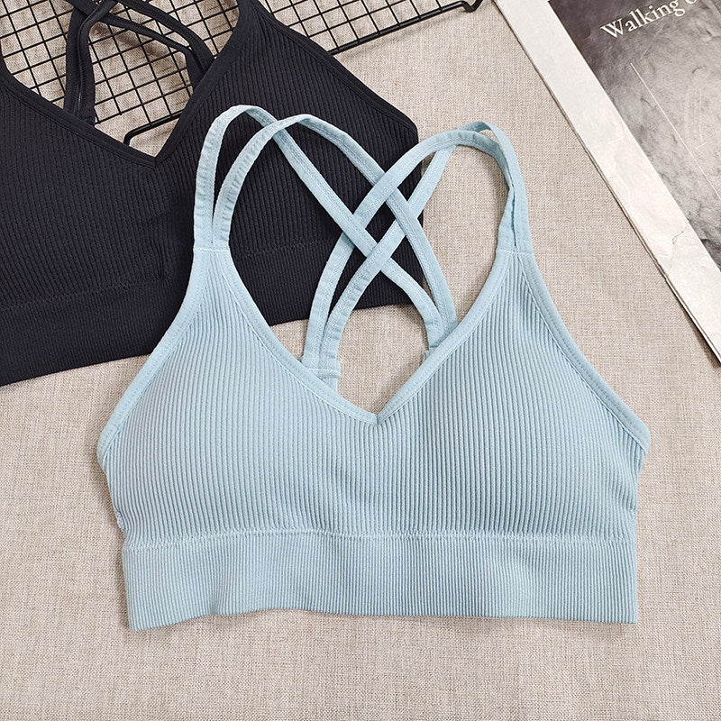 Mana Basic ・Multicolor cross thin shoulder bra 1719