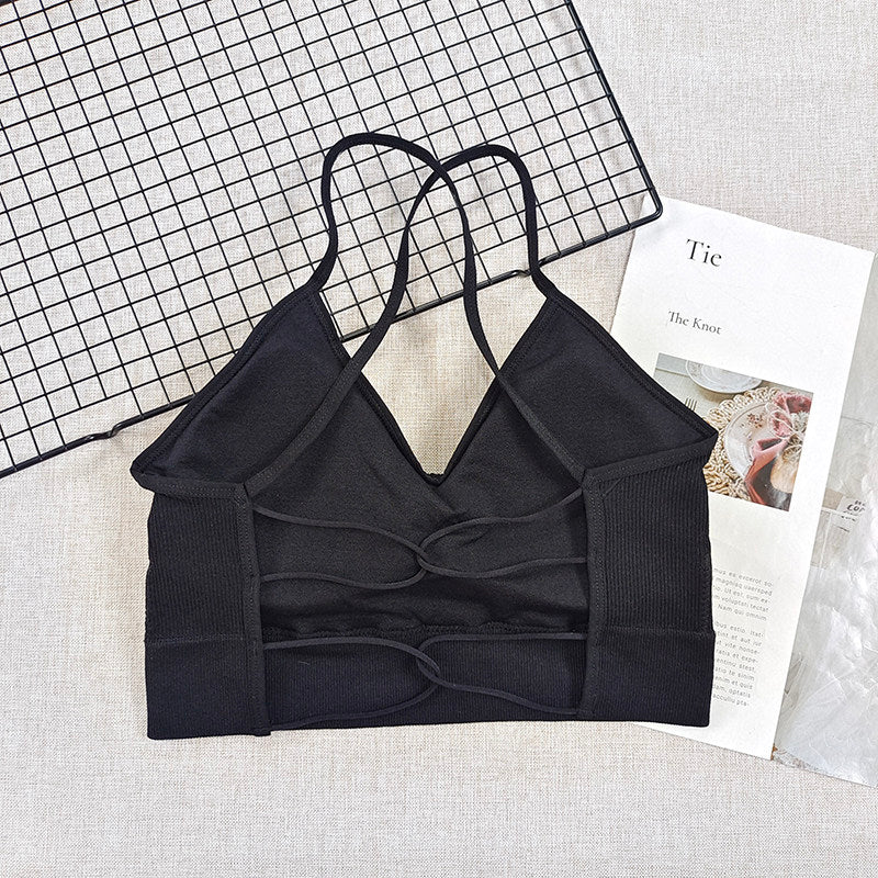 Mana Basic ・Multicolor cross thin shoulder bra 1719
