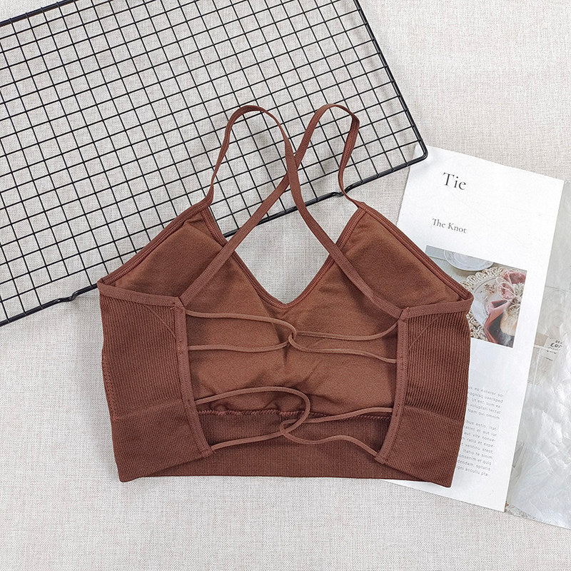 Mana Basic ・Multicolor cross thin shoulder bra 1719
