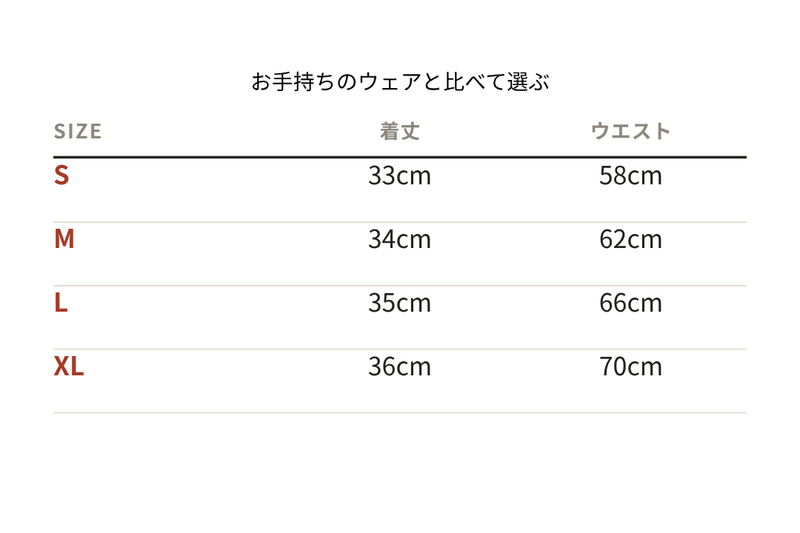 サイズ表