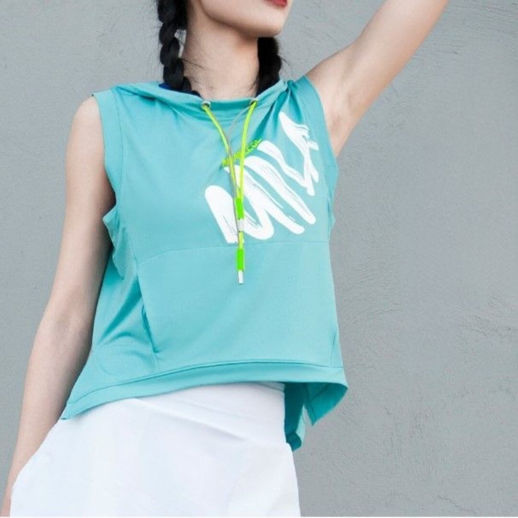 Mana Basic sports sleeveless hoodie 3colors 1774