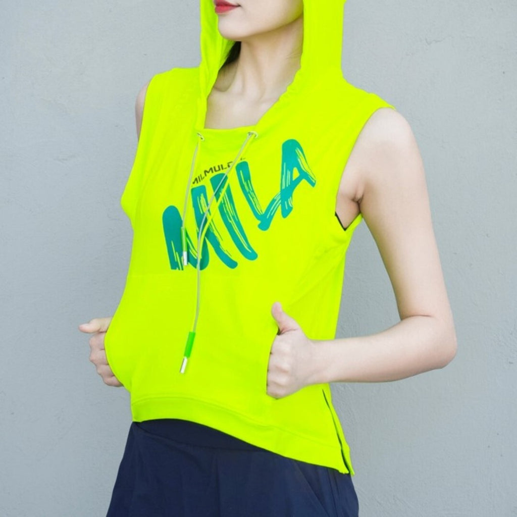 Mana Basic sports sleeveless hoodie 3colors 1774
