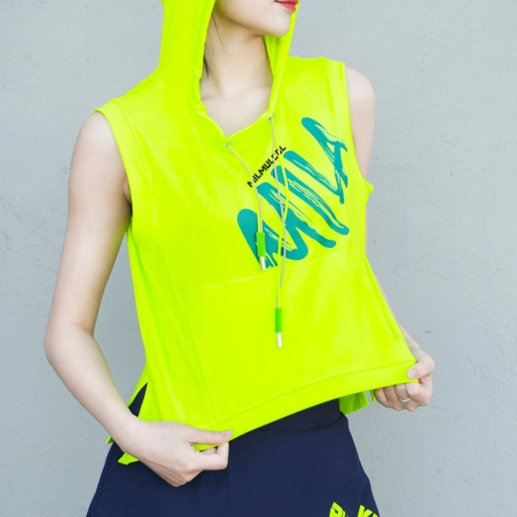 Mana Basic sports sleeveless hoodie 3colors 1774