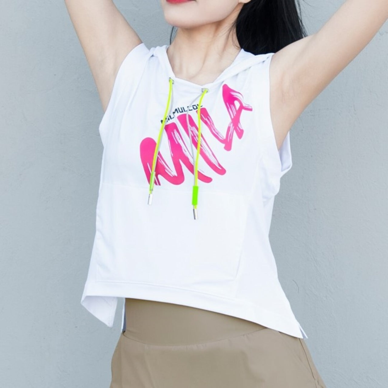 Mana Basic sports sleeveless hoodie 3colors 1774