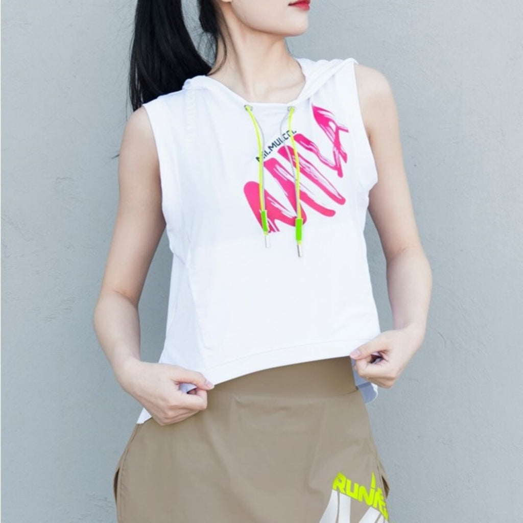 Mana Basic sports sleeveless hoodie 3colors 1774
