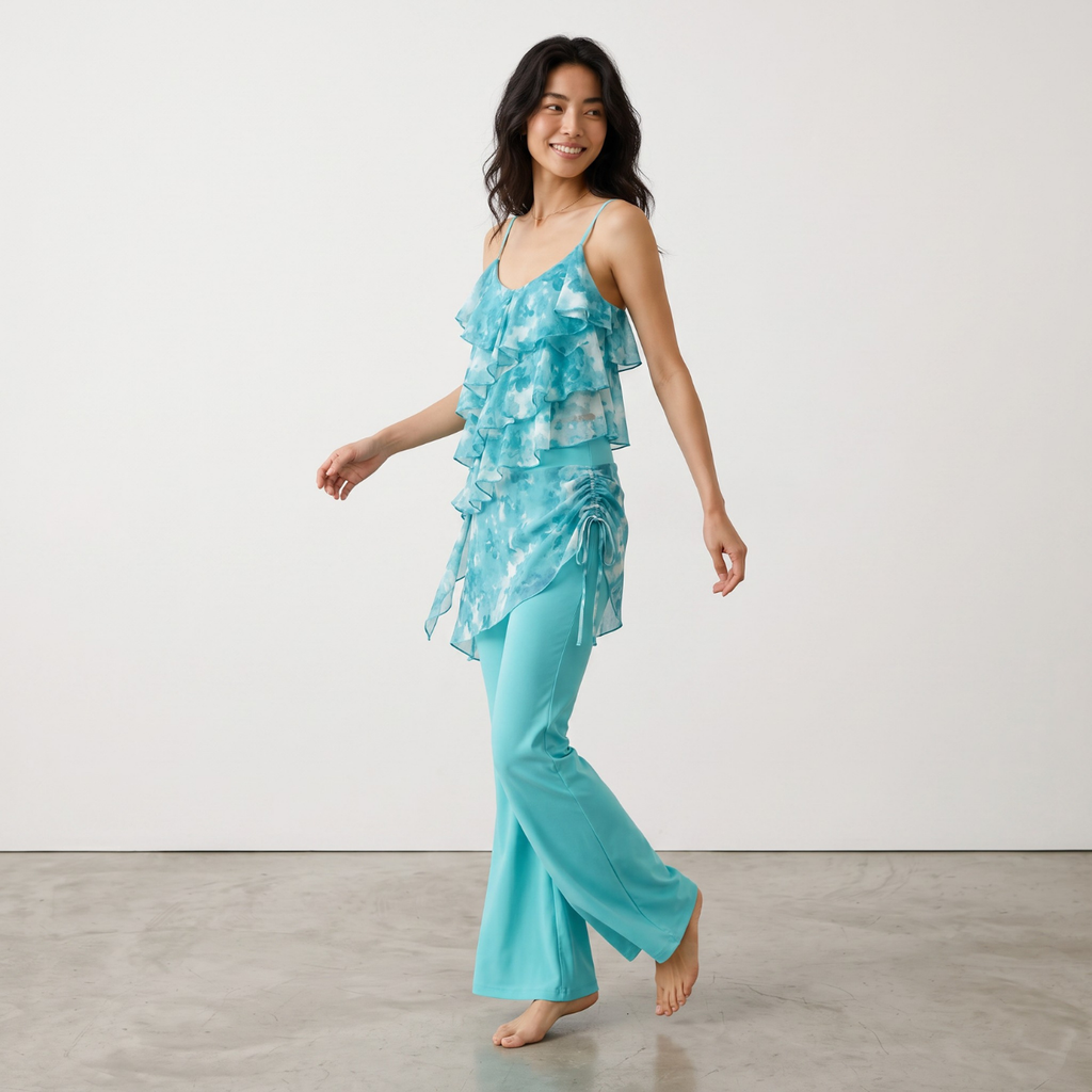 Mana Muse Ruffle Cami & Skirt Leggings Set 2694
