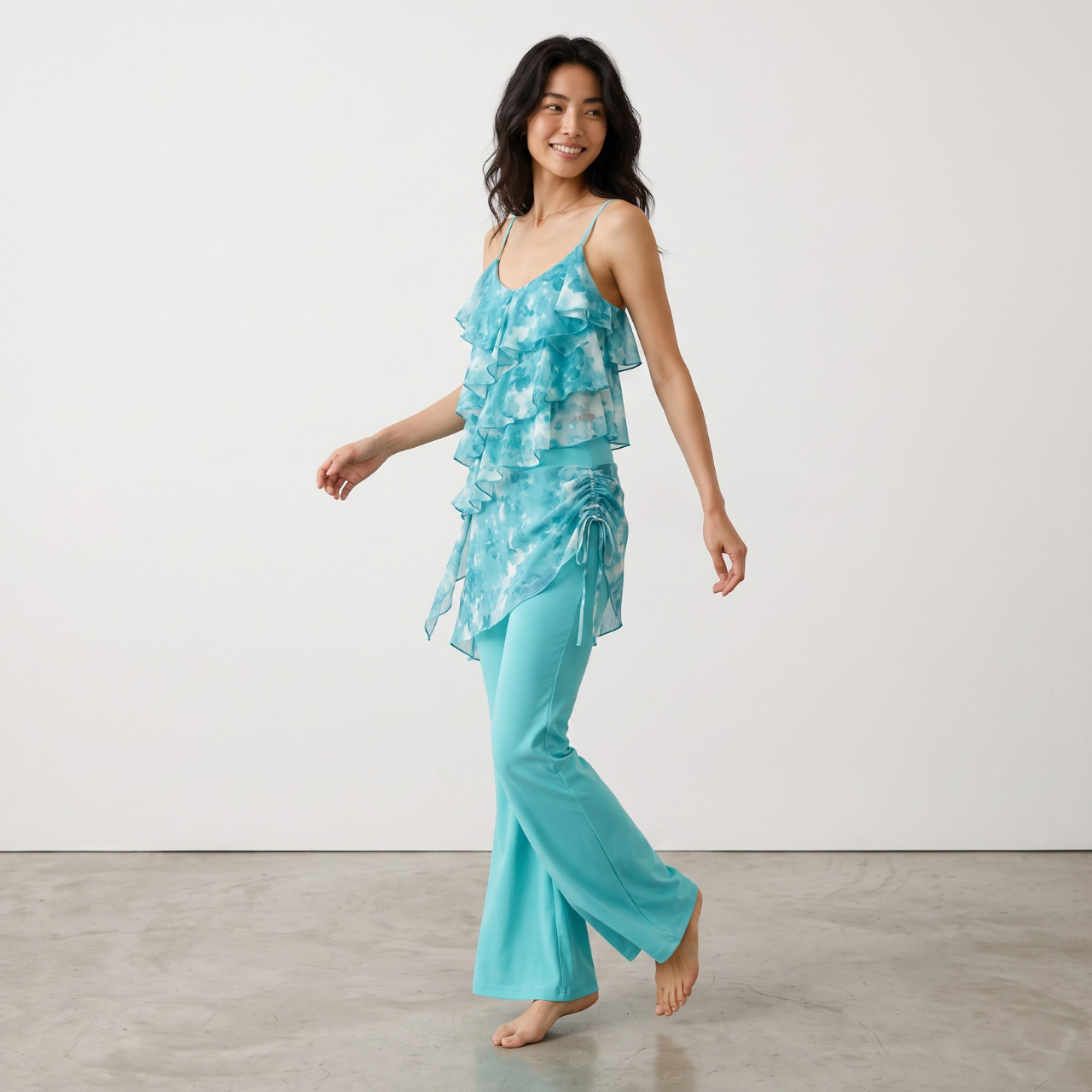 Mana Muse Ruffle Cami & Skirt Leggings Set 2694
