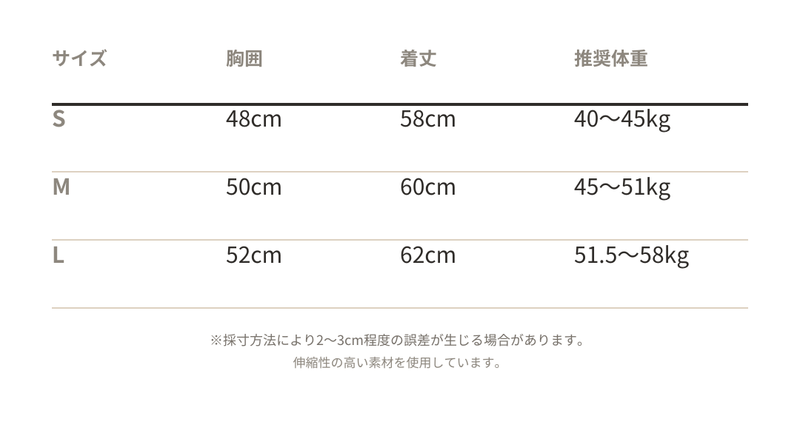 サイズ表