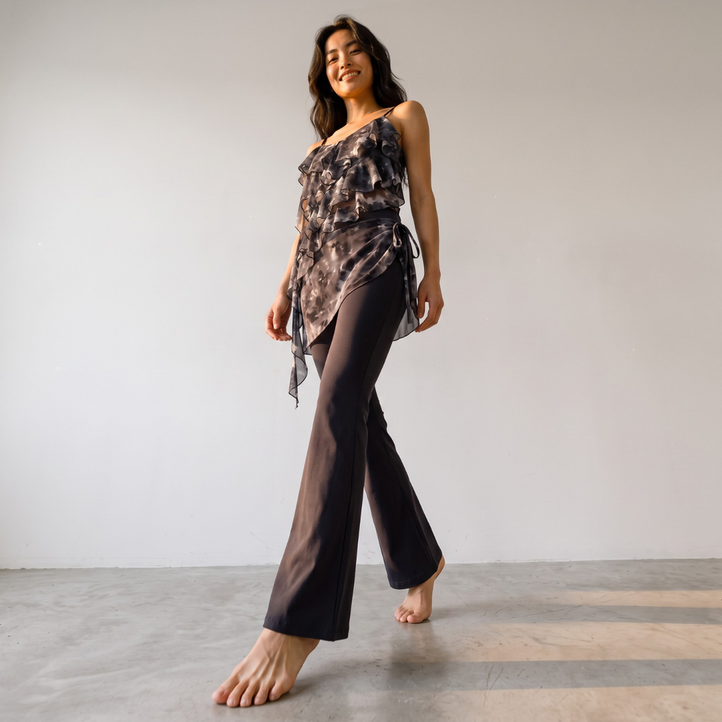Mana Muse Ruffle Cami & Skirt Leggings Set 2694