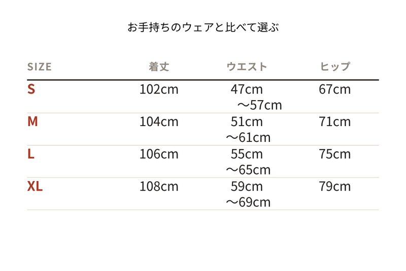 サイズ表