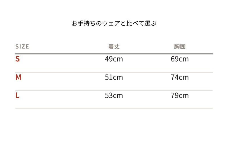 サイズ表