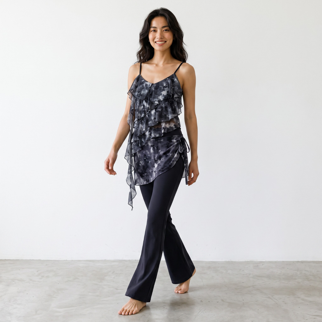 Mana Muse Ruffle Cami & Skirt Leggings Set 2694
