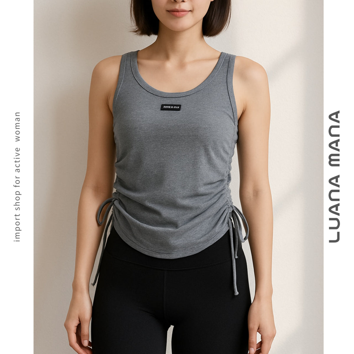 Mana Basic gathered casual tank top 2261