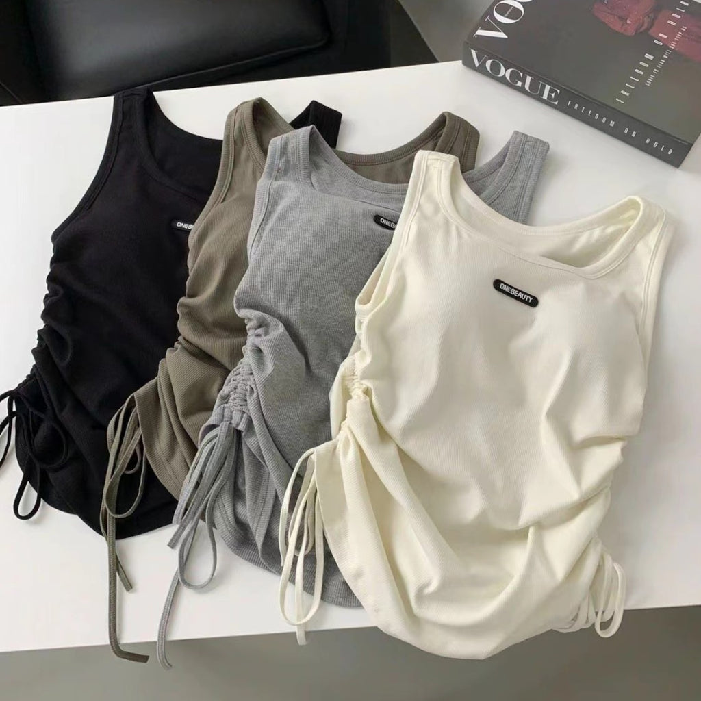 Mana Basic gathered casual tank top 2261
