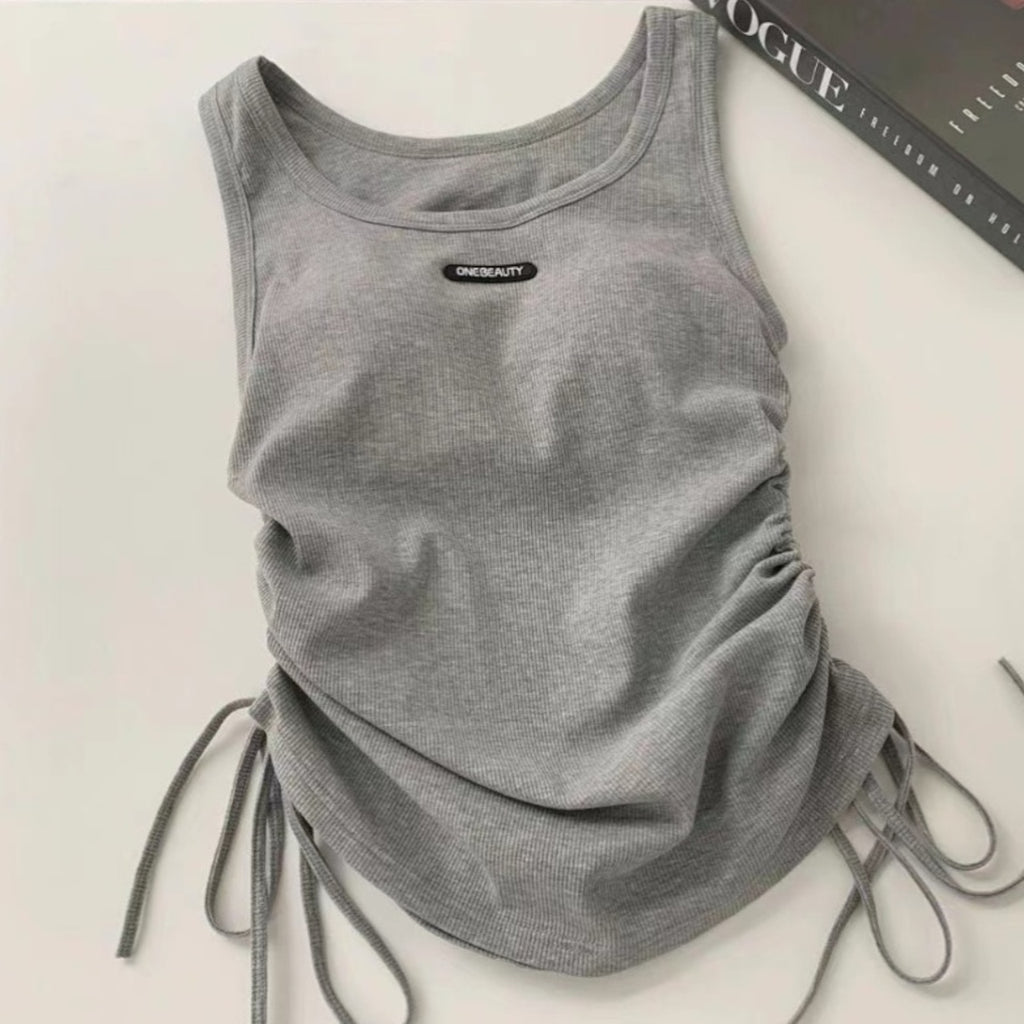 Mana Basic gathered casual tank top 2261