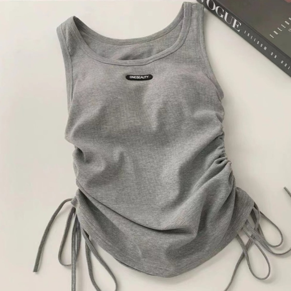 Mana Basic gathered casual tank top 2261