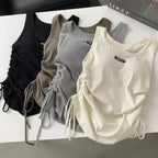 Mana Basic gathered casual tank top 2261