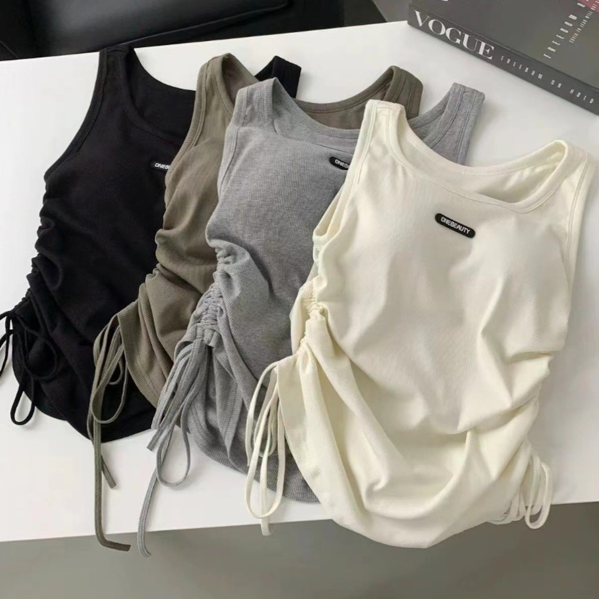 Mana Basic gathered casual tank top 2261