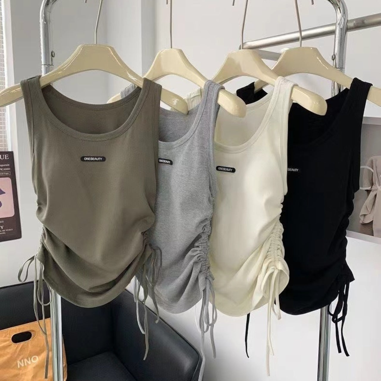 Mana Basic gathered casual tank top 2261