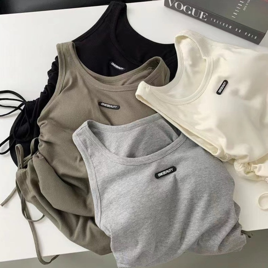 Mana Basic gathered casual tank top 2261