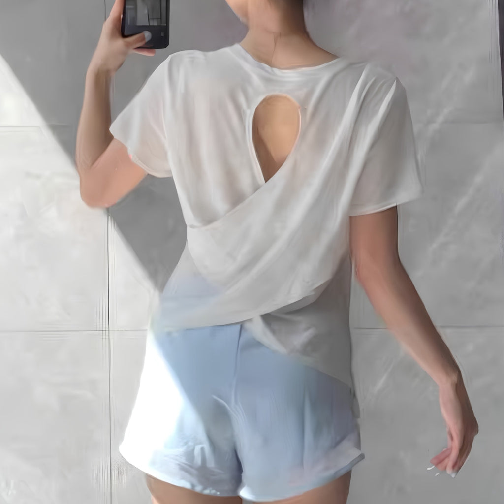 Mana Basic Loose cross back T-shirt 2266