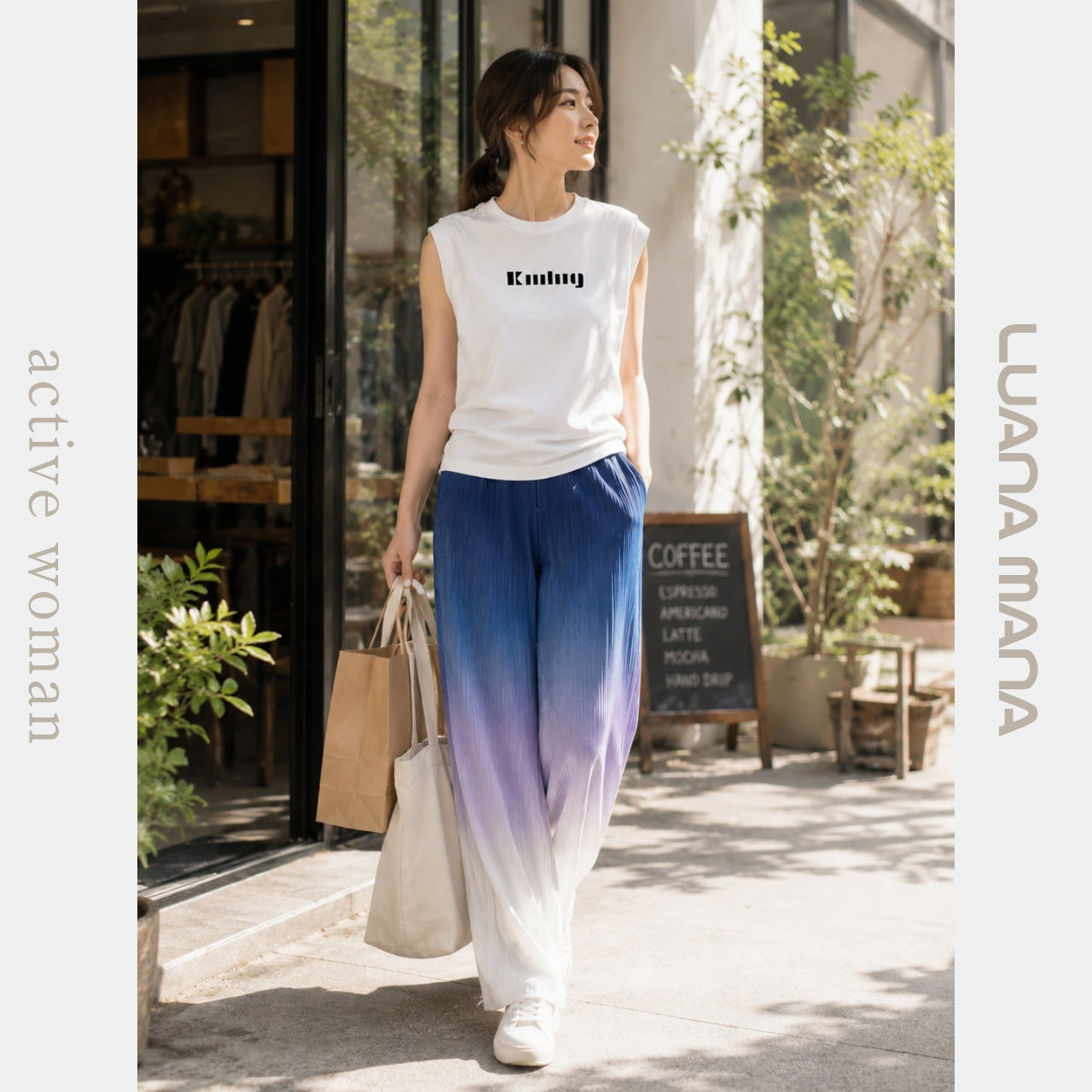 Mana Muse gradient casual pants 2273