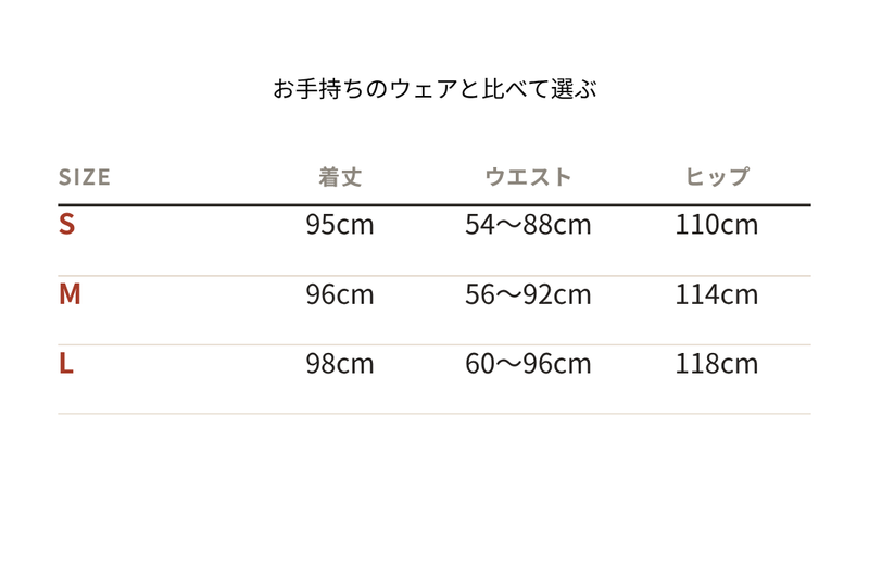 サイズ表