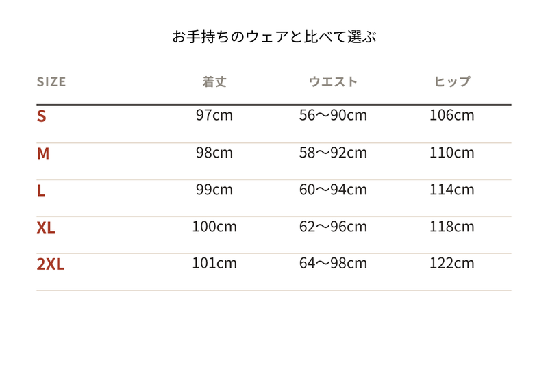 サイズ表