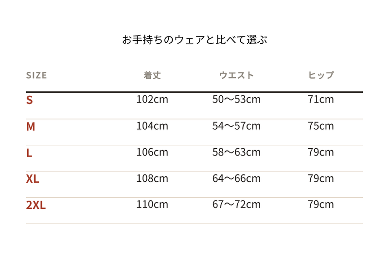 サイズ表