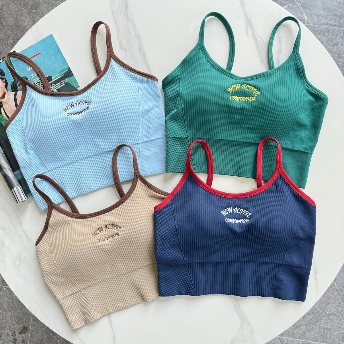 Mana Basic American retro sports short bra top 2366