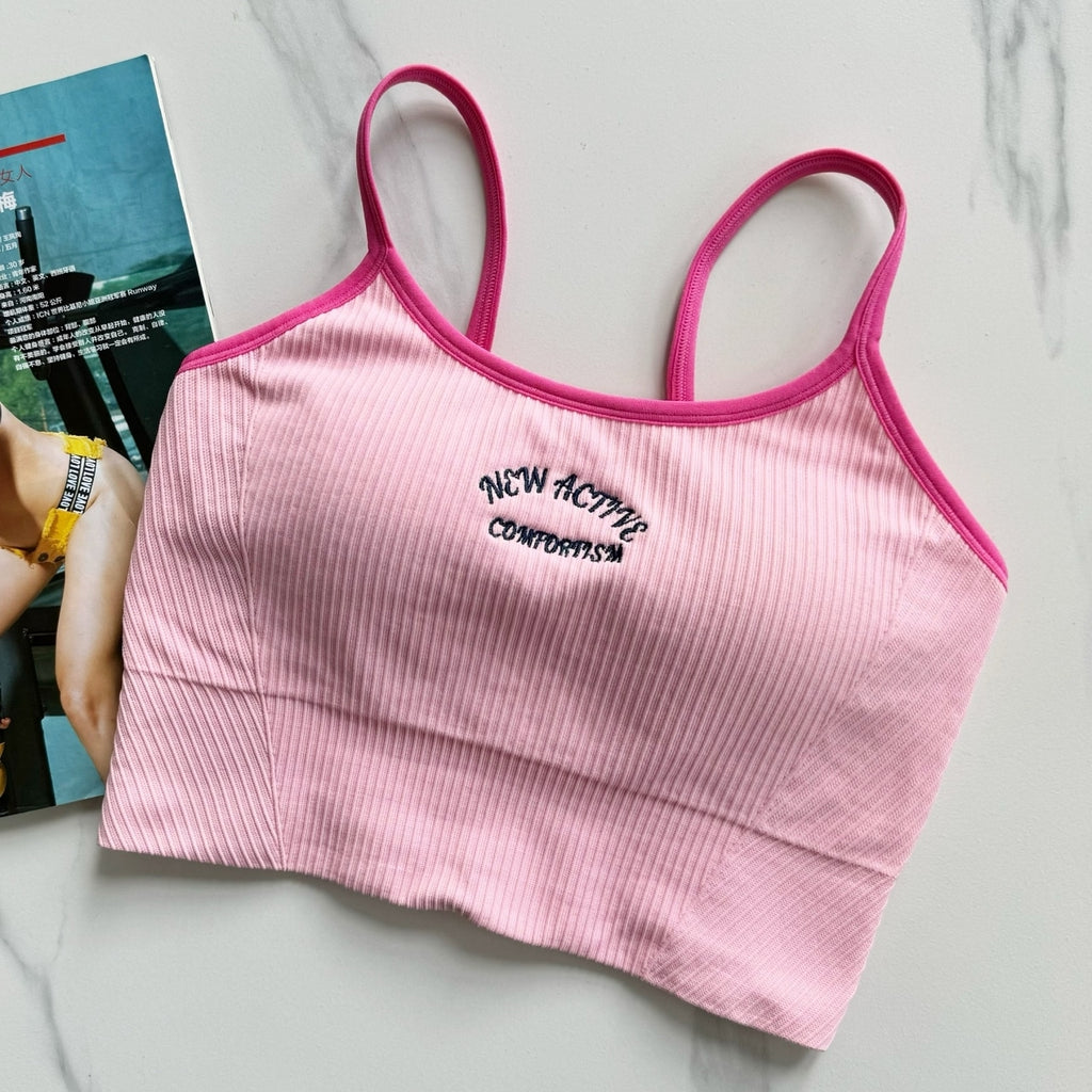 Mana Basic American retro sports short bra top 2366