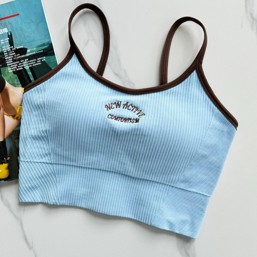 Mana Basic American retro sports short bra top 2366